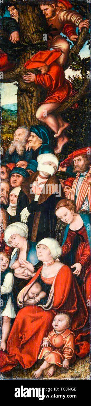 Lucas Cranach le Vieux, la prédication de Jean le Baptiste, fragment d'un groupe spécial, vers 1520 Banque D'Images