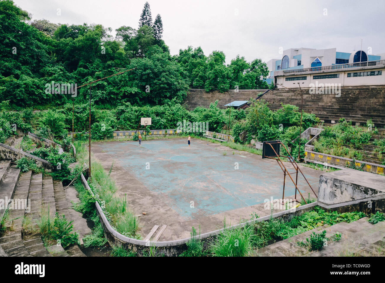 Shanghai People's Park abandonné de basket-ball Banque D'Images