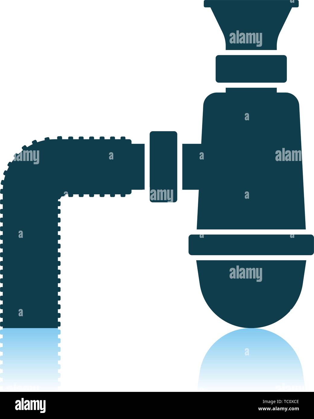 Salle de bains Siphon Icône. Reflet de l'ombre. Vector Illustration. Illustration de Vecteur