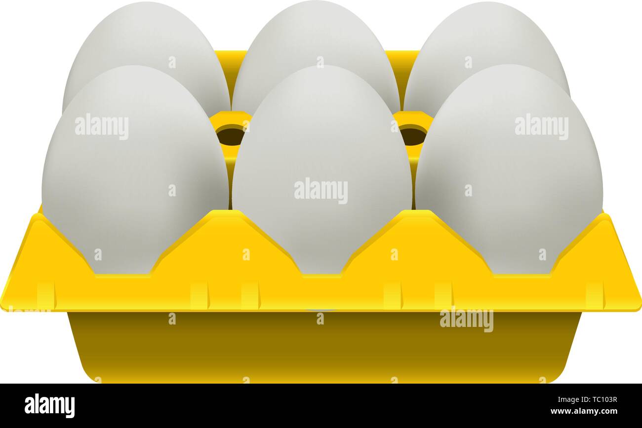 Vector illustration. Demi-douzaine d'œufs en carton. Image réaliste Illustration de Vecteur