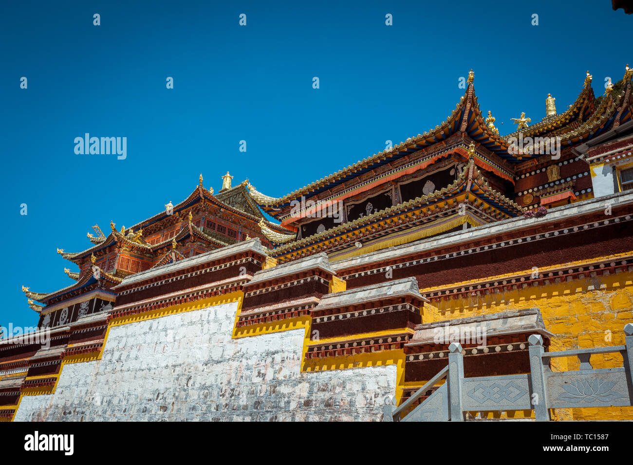 Le paysage de Lang Mu Temple à Gannan Banque D'Images