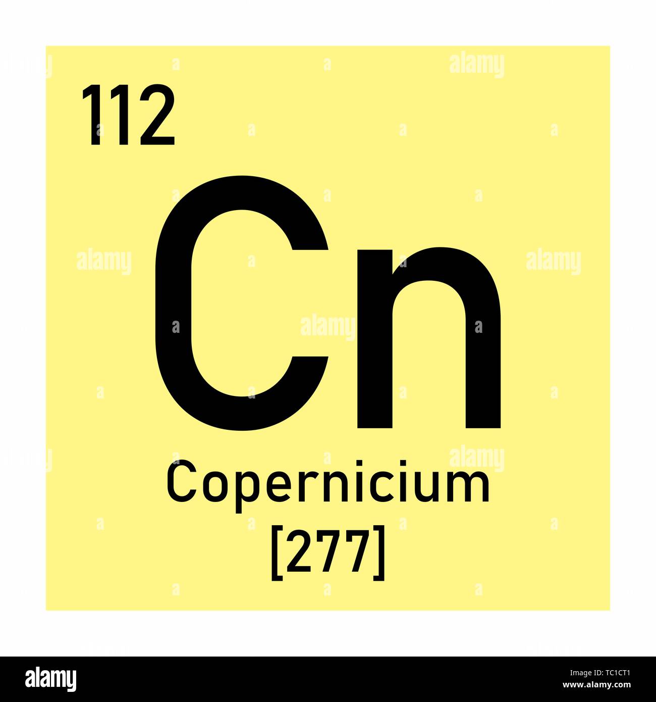 Illustration de la table périodique Copernicium symbole chimique Illustration de Vecteur