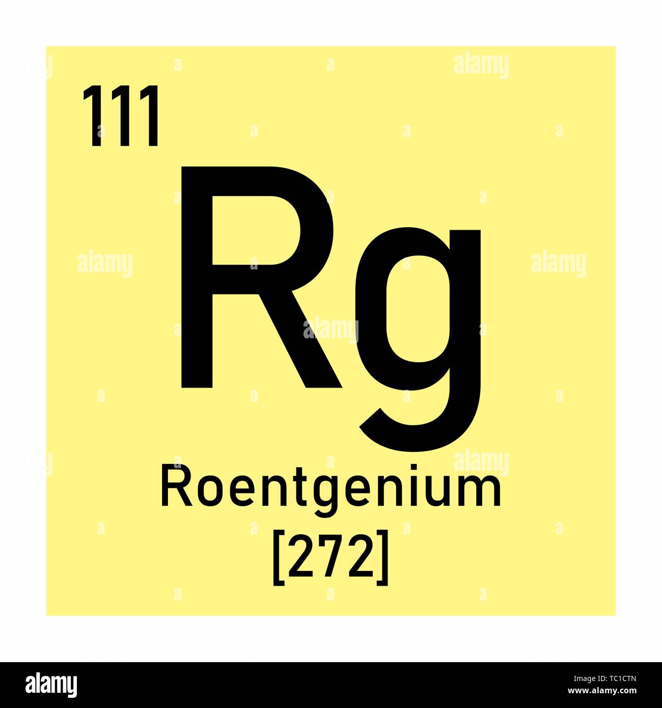 Illustration de la table périodique Roentgenium symbole chimique Illustration de Vecteur