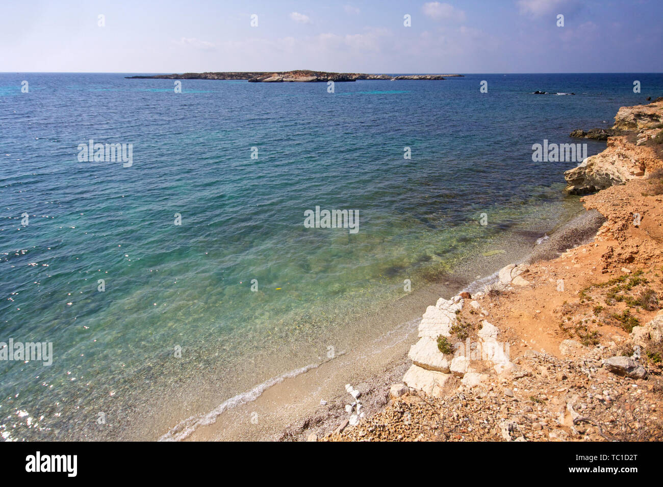 Plage appelée Galeotta en face de l'île de Favignana . Sicile, Italie Banque D'Images