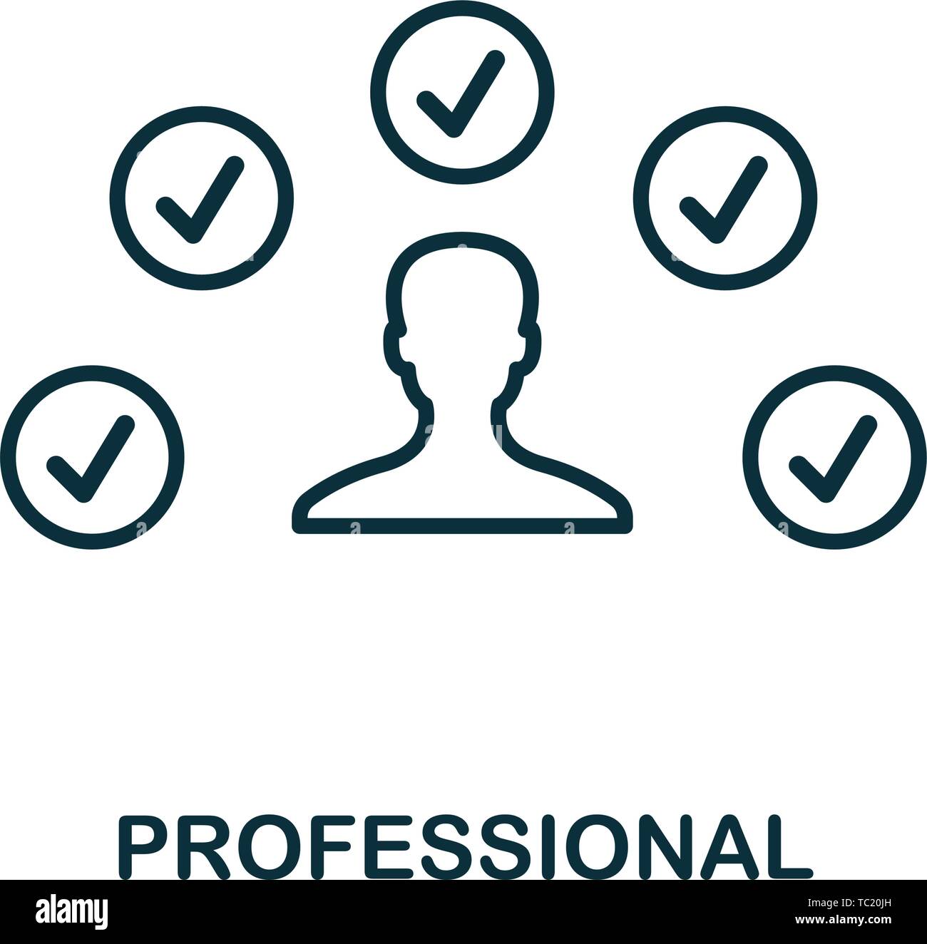Icône professionnelle. Design fin de style contour de la collection d'icônes d'influenceur. Line Professional pour la conception Web, les applications, les logiciels et l'utilisation de l'impression Illustration de Vecteur