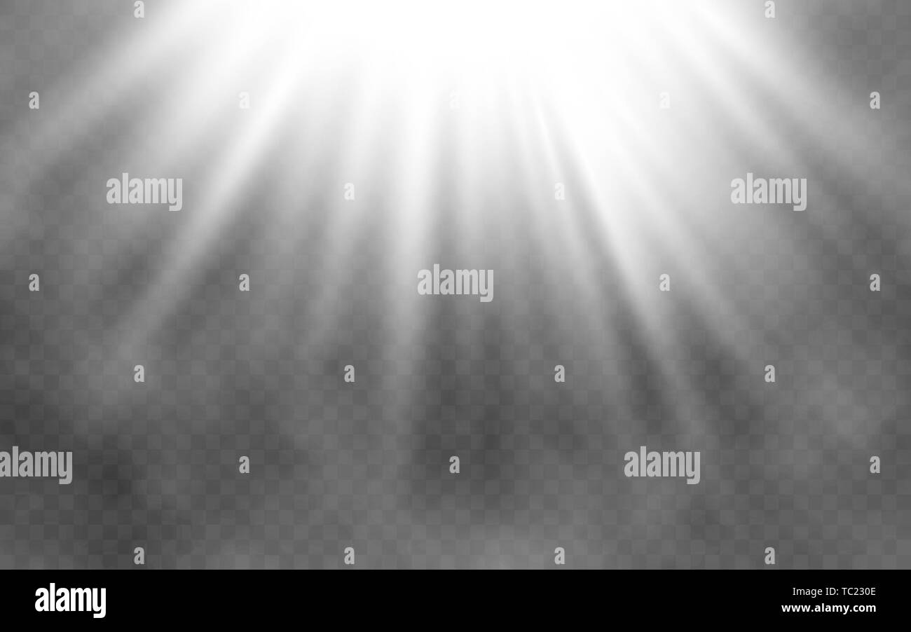 Effet de lumière et de fumée sur fond transparent. Résumé L'éclairage lumineux. Lumière créative concept. Vector illustration Illustration de Vecteur