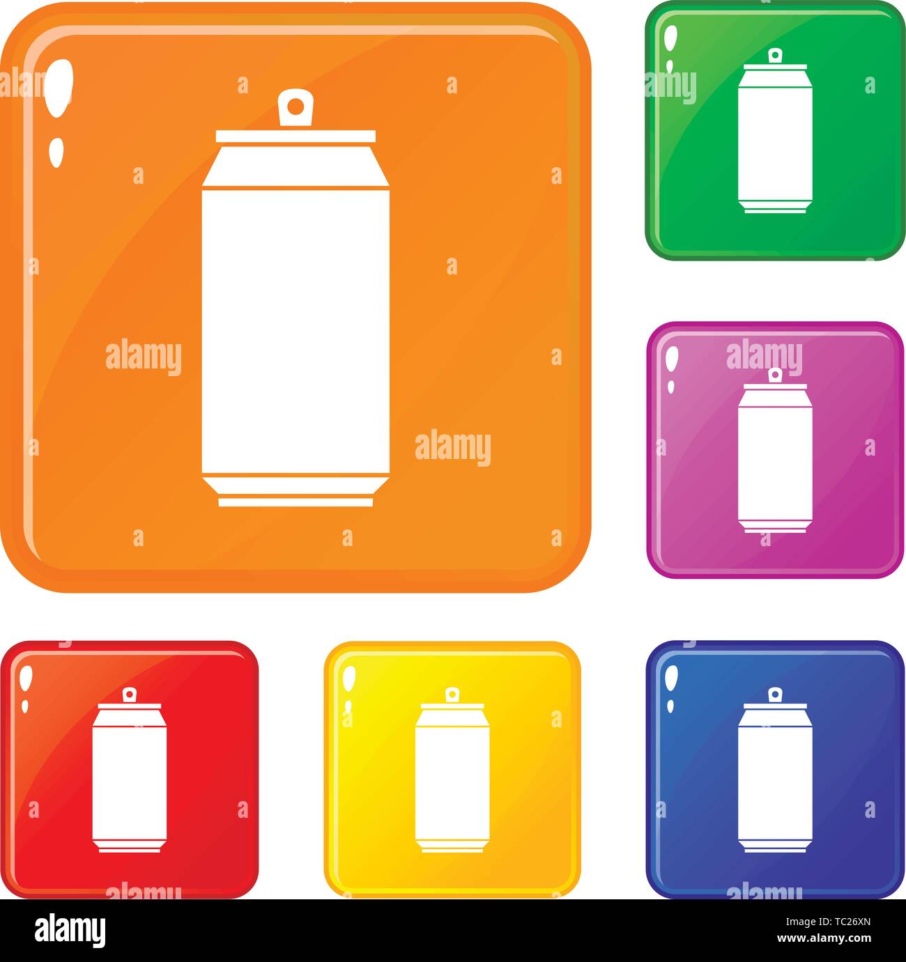 Pouvez icons set vector color Illustration de Vecteur