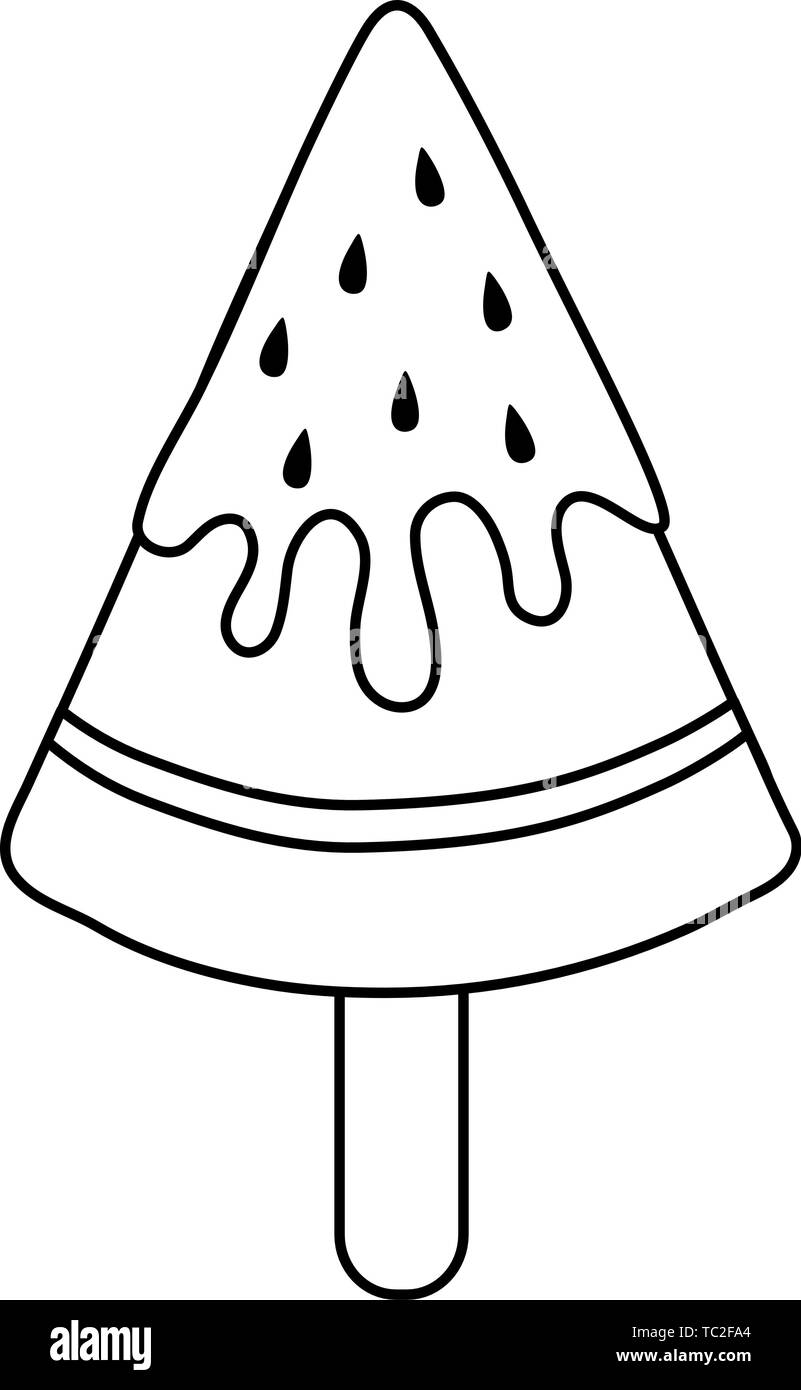 Conception de popsicle pastèque dessert sucré, saveur des aliments de l'été et scoop snack-thème Vector illustration Illustration de Vecteur