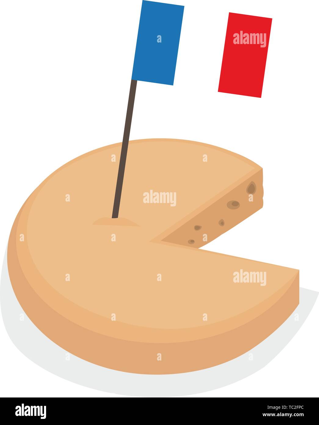 Fromage emmental isolés avec un drapeau de la France. Fromages français - Vector Illustration de Vecteur
