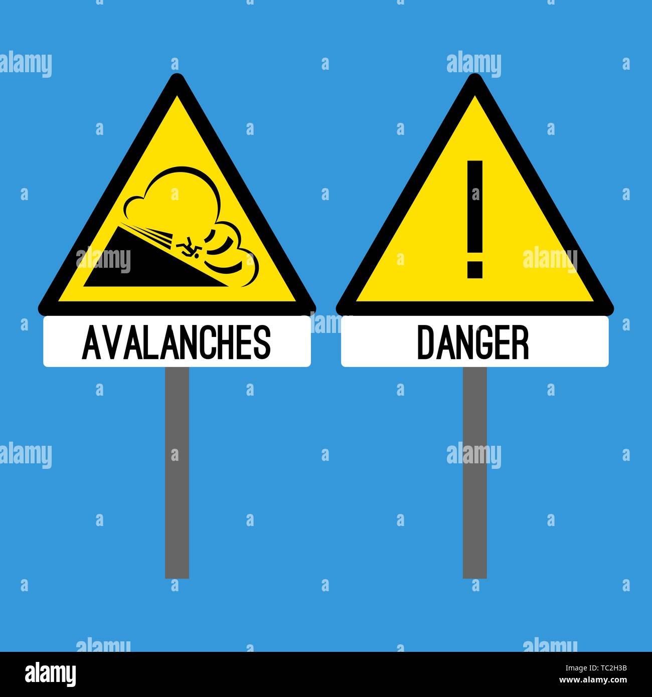 Inscrivez-vous sur les avalanches. Avalanche ou snowslip flux rapide de la neige Illustration de Vecteur