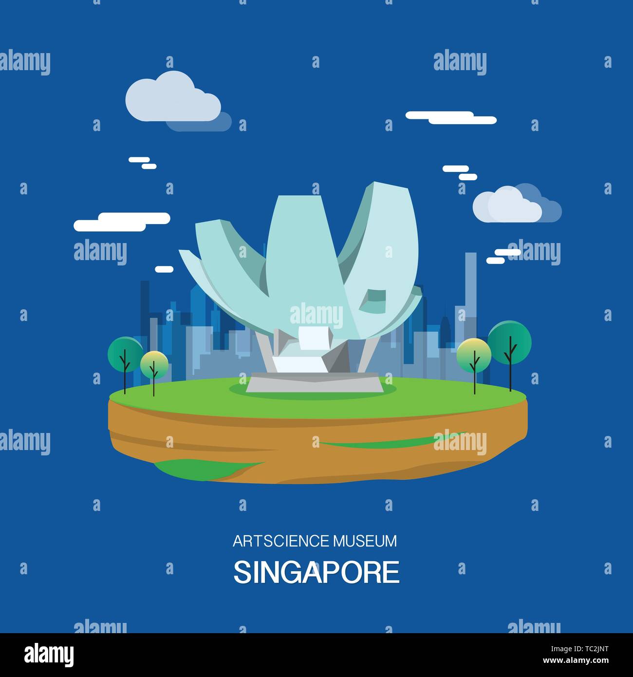 Musée Artscience et haute technologie à Singapour illustration design.vector Illustration de Vecteur