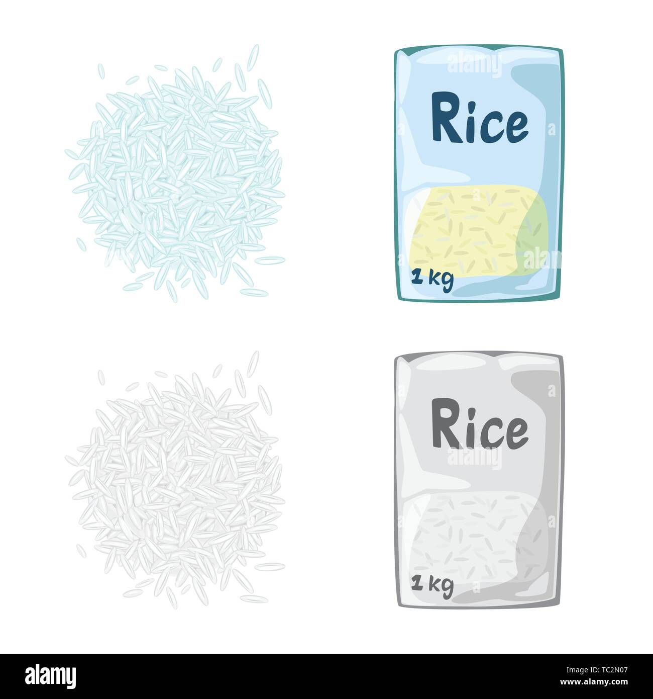 Paquet de céréales,riz,,blanc,graines,céréales,tas,stockage,court,Non,gros,ferme,récolte,produit,Culture,écologique,alimentation,cuisine,alimentaire,biologique,agricole,Asie,set,japonais,vector icon,illustration,collection,isolé,design,graphisme,élément,signe, vecteurs vecteur , Illustration de Vecteur