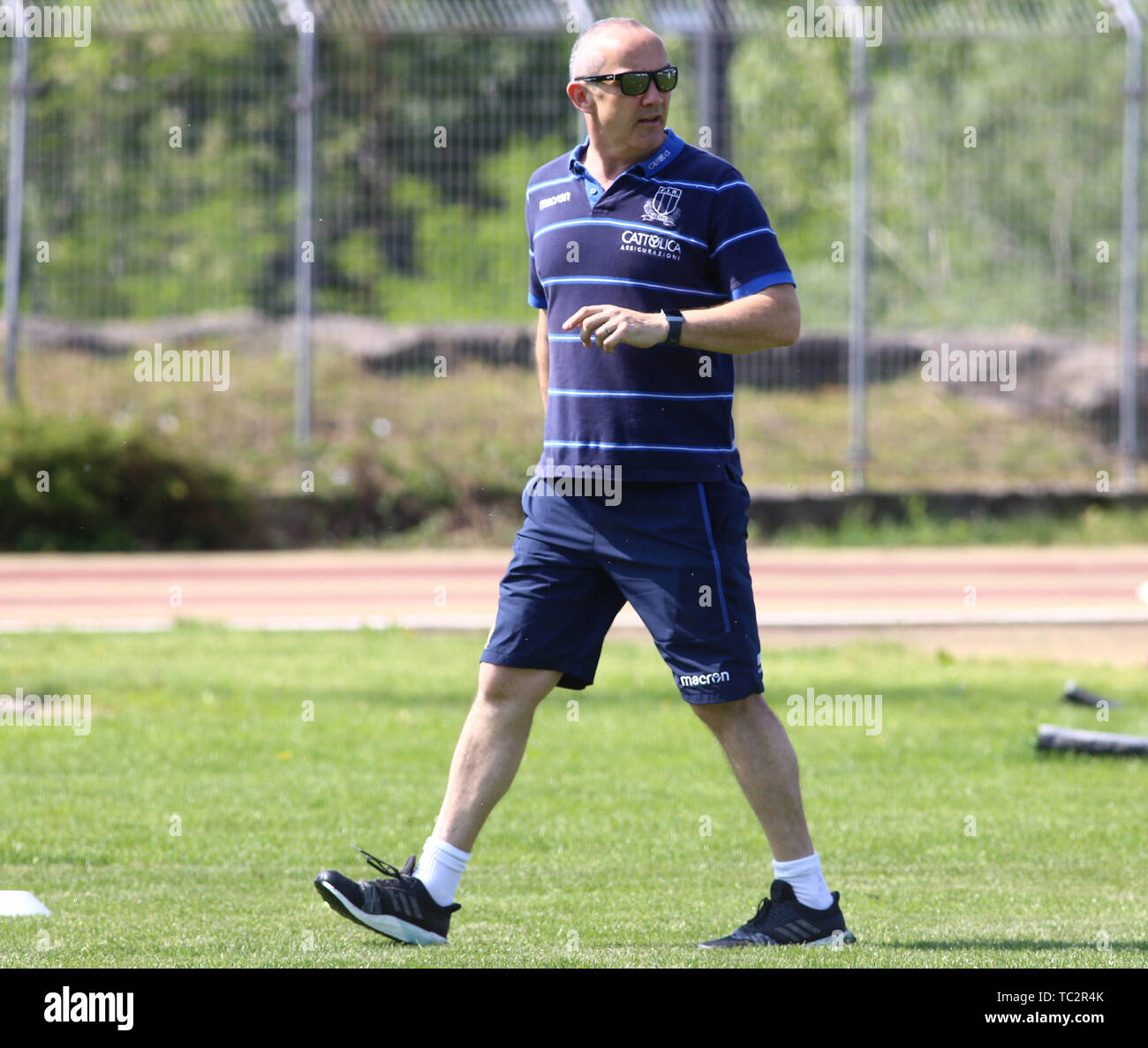 4 juin 2019, Pergine Valsugana, Costa di Vigalzano, Coupe du Monde de Rugby 2019 Préparation de l'équipe italienne et la formation 4 juin ; Italian rugby union ancien joueur Conor O'Shea Banque D'Images