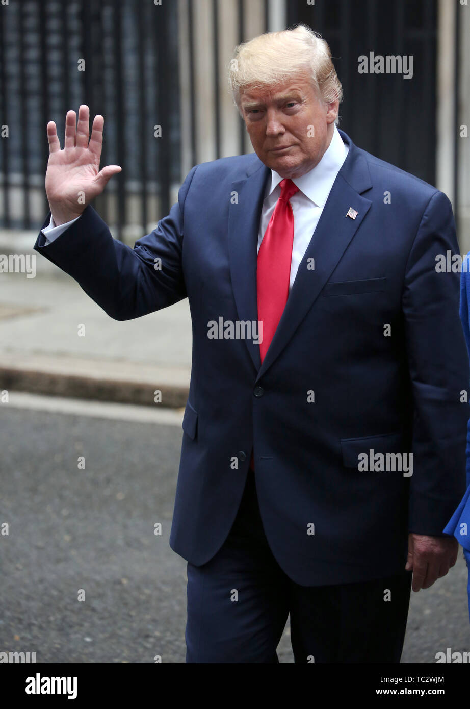 Londres, Royaume-Uni. 04 Juin, 2019. Le président américain, Donald Trump laisser 10 Downing Street dans le cadre de sa visite officielle au Royaume-Uni. Credit : SOPA/Alamy Images Limited Live News Banque D'Images