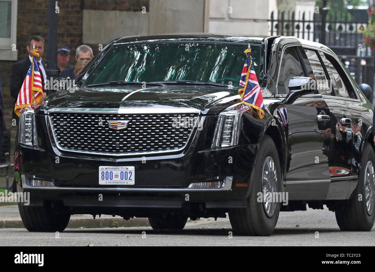 Londres, Royaume-Uni. 04 Juin, 2019. La 'bête' limousine présidentielle stationné à l'extérieur No 10 Downing Street sur le deuxième jour de la visite d'État du président américain Donald Trump au Royaume-Uni. Credit : SOPA/Alamy Images Limited Live News Banque D'Images