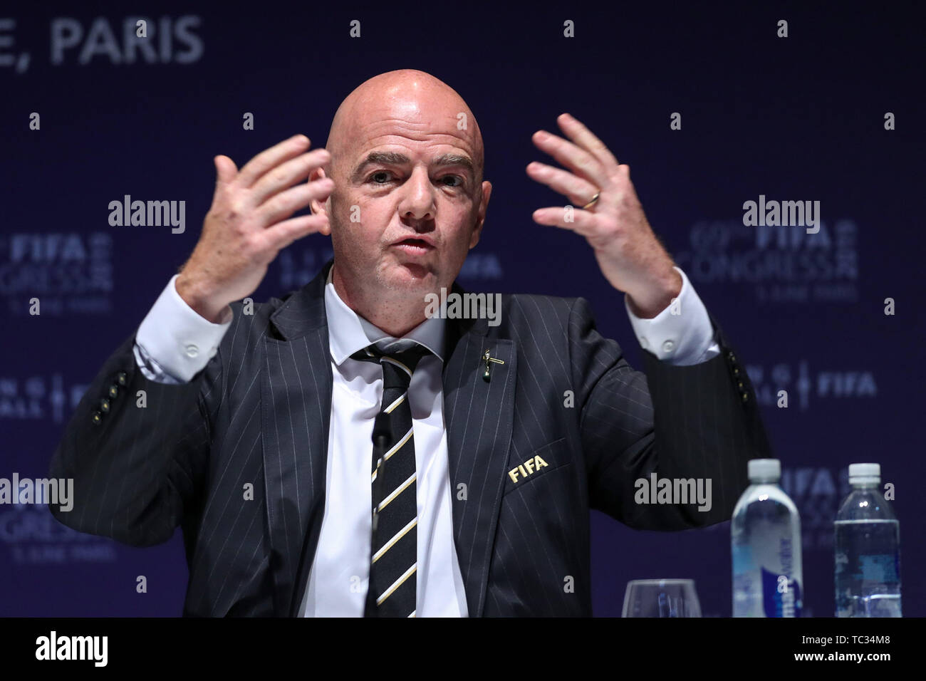 Paris, France. Le 05 juin, 2019. Gianni Infantino est réélu président de la Fifa lors de la 69 e Congrès de la FIFA tenu dans la ville de Paris en France le mercredi, 05. (PHOTO : VANESSA CARVALHO/BRÉSIL PHOTO PRESSE) Credit : Brésil Photo Presse/Alamy Live News Banque D'Images