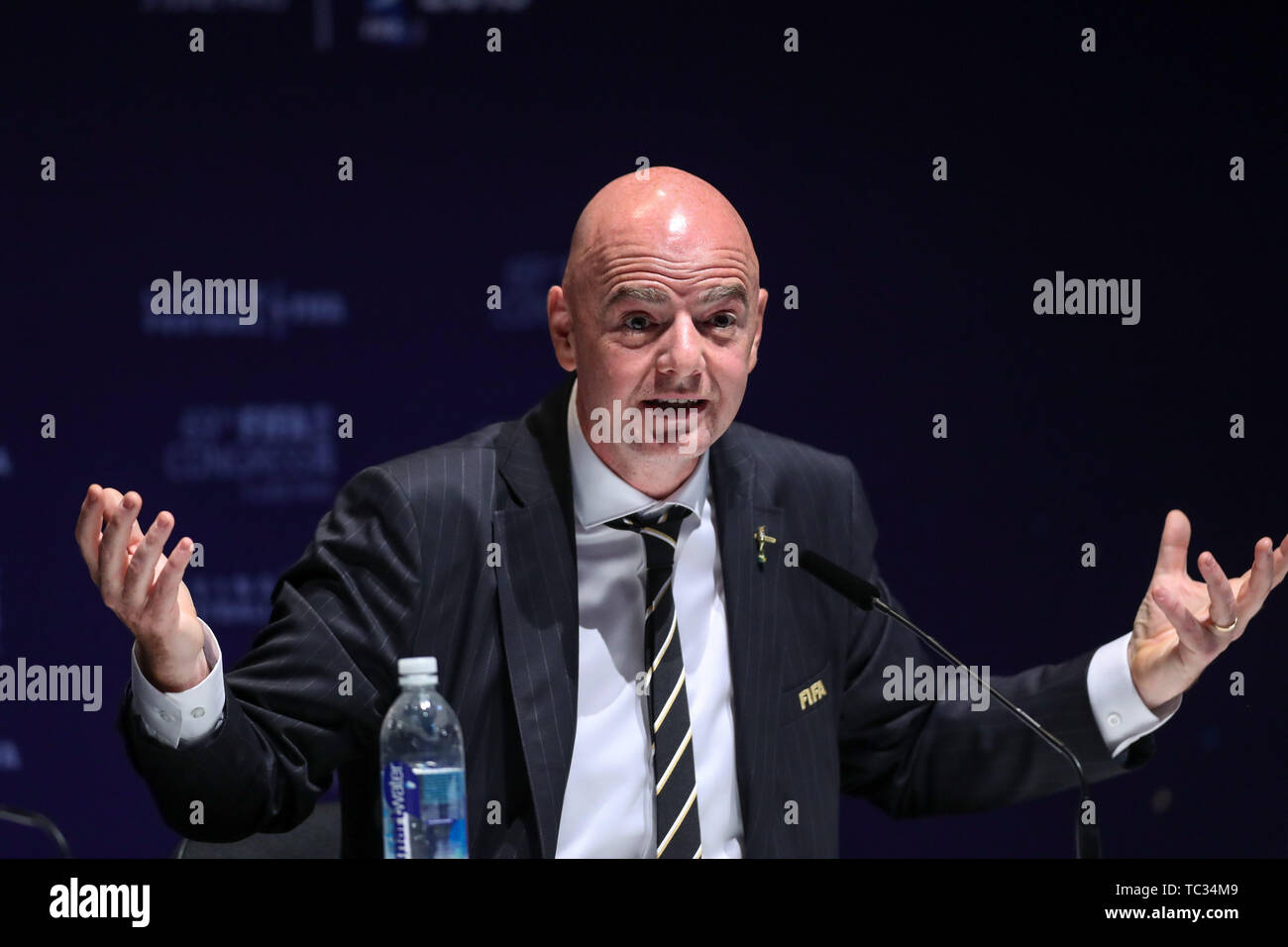 Paris, France. Le 05 juin, 2019. Gianni Infantino est réélu président de la Fifa lors de la 69 e Congrès de la FIFA tenu dans la ville de Paris en France le mercredi, 05. (PHOTO : VANESSA CARVALHO/BRÉSIL PHOTO PRESSE) Credit : Brésil Photo Presse/Alamy Live News Banque D'Images