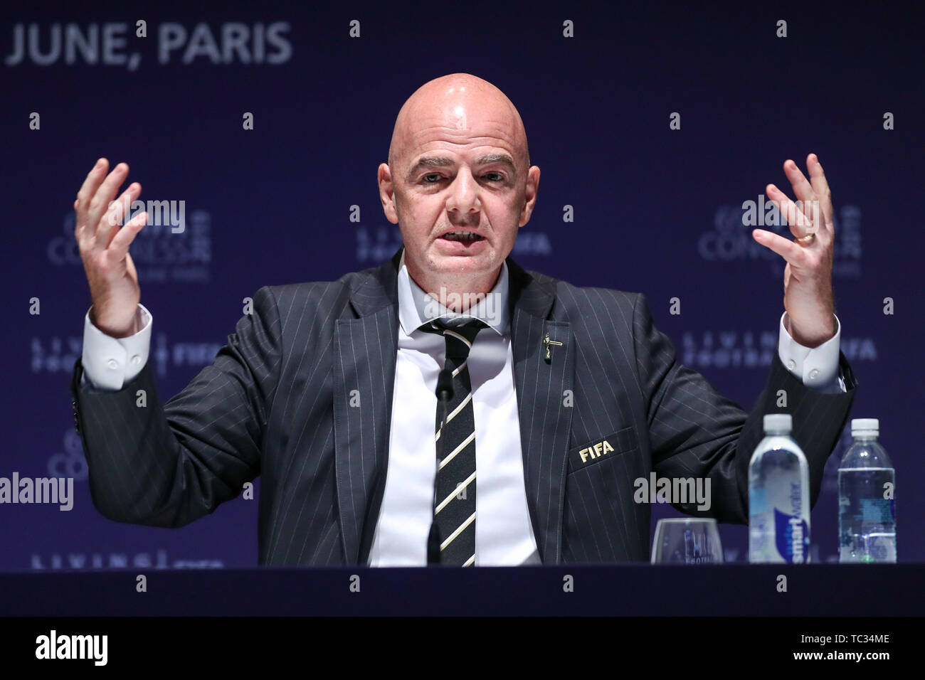 Paris, France. Le 05 juin, 2019. Gianni Infantino est réélu président de la Fifa lors de la 69 e Congrès de la FIFA tenu dans la ville de Paris en France le mercredi, 05. (PHOTO : VANESSA CARVALHO/BRÉSIL PHOTO PRESSE) Credit : Brésil Photo Presse/Alamy Live News Banque D'Images