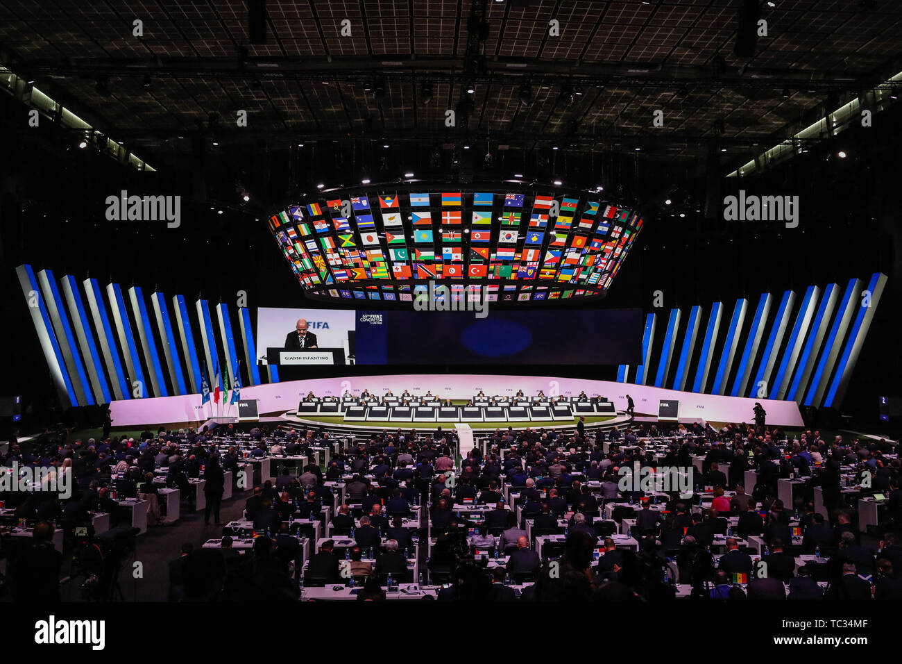 Paris, France. Le 05 juin, 2019. Gianni Infantino est réélu président de la Fifa lors de la 69 e Congrès de la FIFA tenu dans la ville de Paris en France le mercredi, 05. (PHOTO : VANESSA CARVALHO/BRÉSIL PHOTO PRESSE) Credit : Brésil Photo Presse/Alamy Live News Banque D'Images