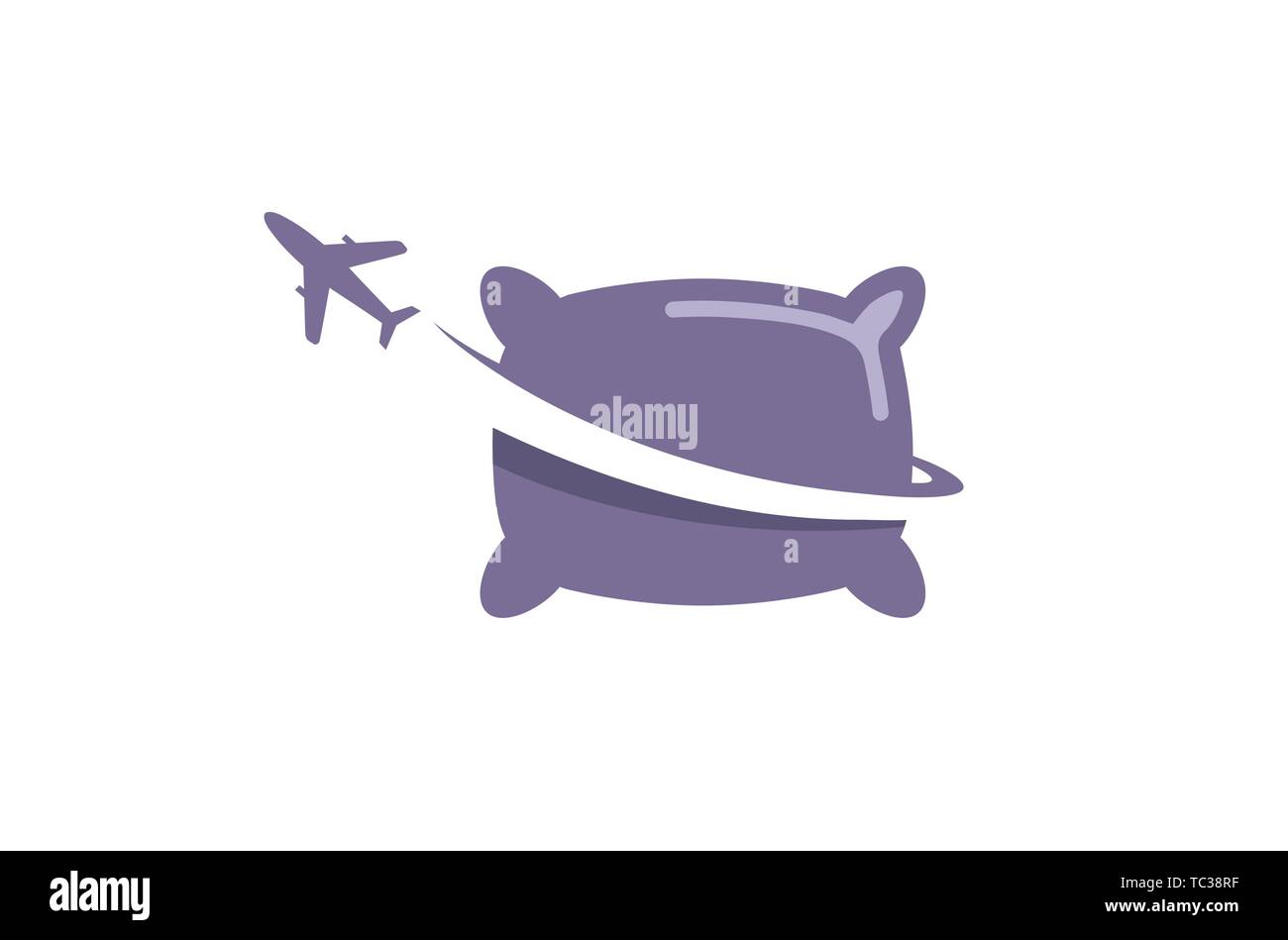 Illustration de la conception du logo air créatif de l'avion d'un oreiller de voyage Illustration de Vecteur
