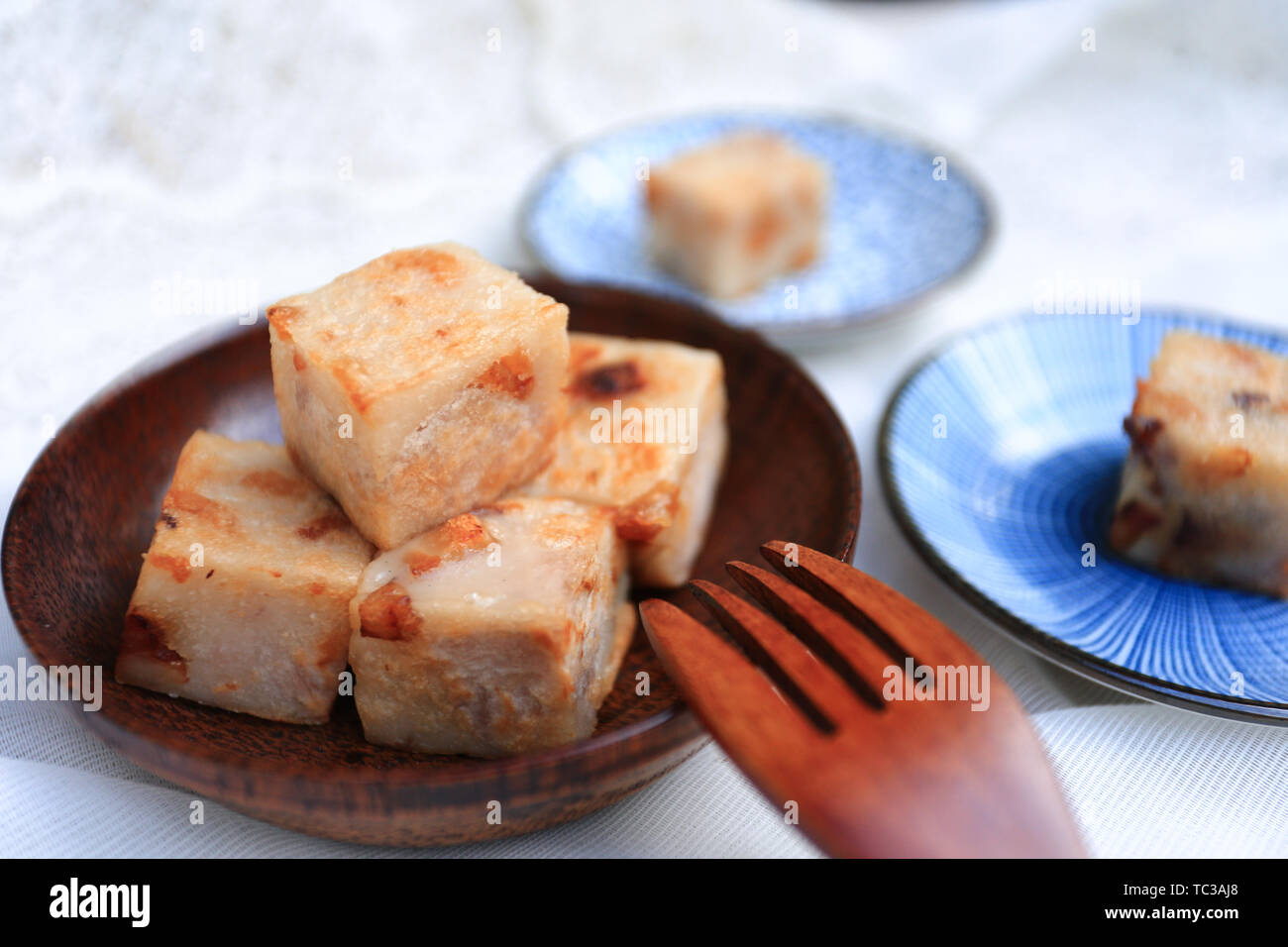 Guang-style fried gâteau taro Banque D'Images