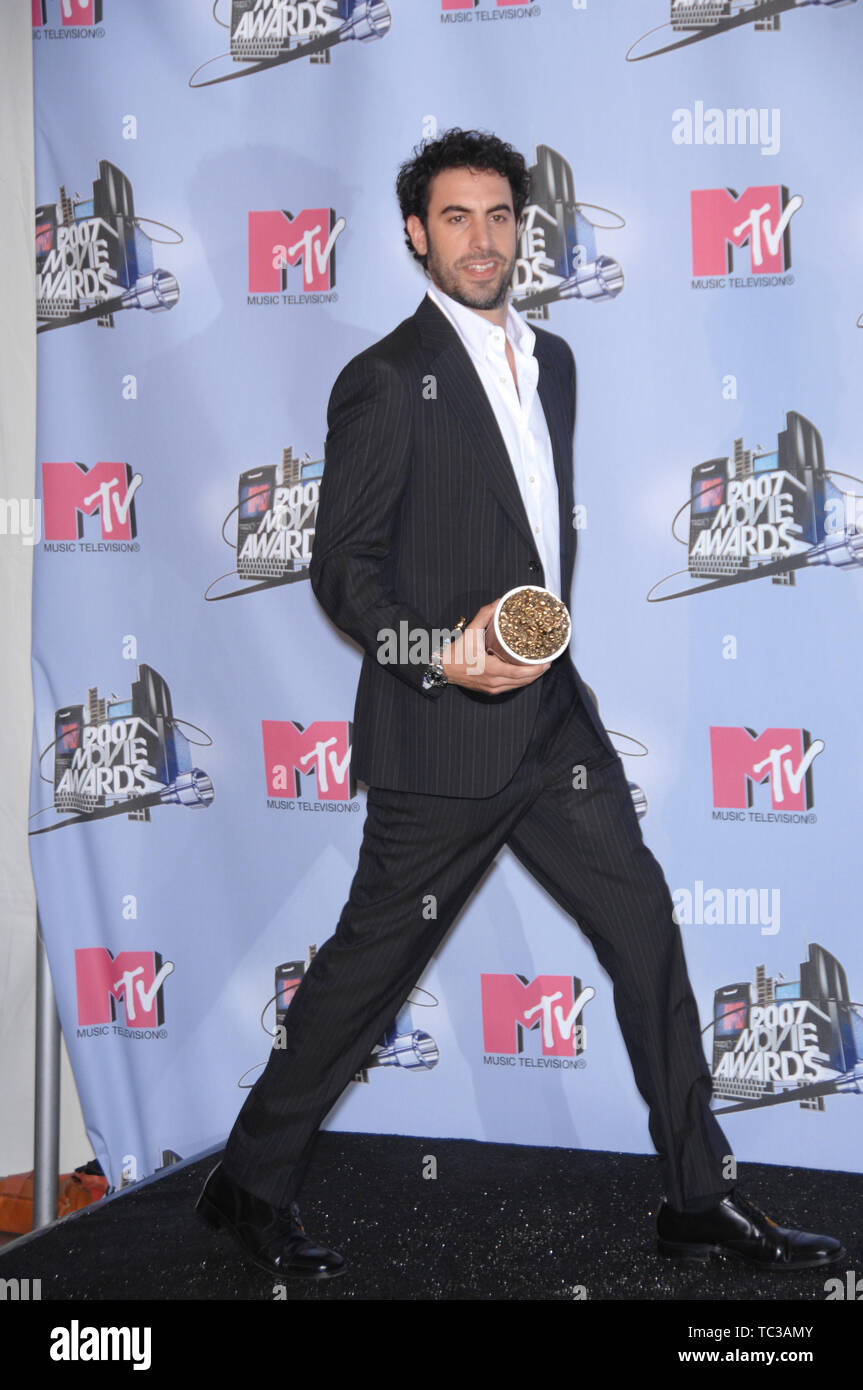 LOS ANGELES, CA. Le 04 juin 2007 : Sacha Baron Cohen au MTV Movie Awards 2007 à l'Universal Amphitheatre. © 2007 Paul Smith / Featureflash Banque D'Images