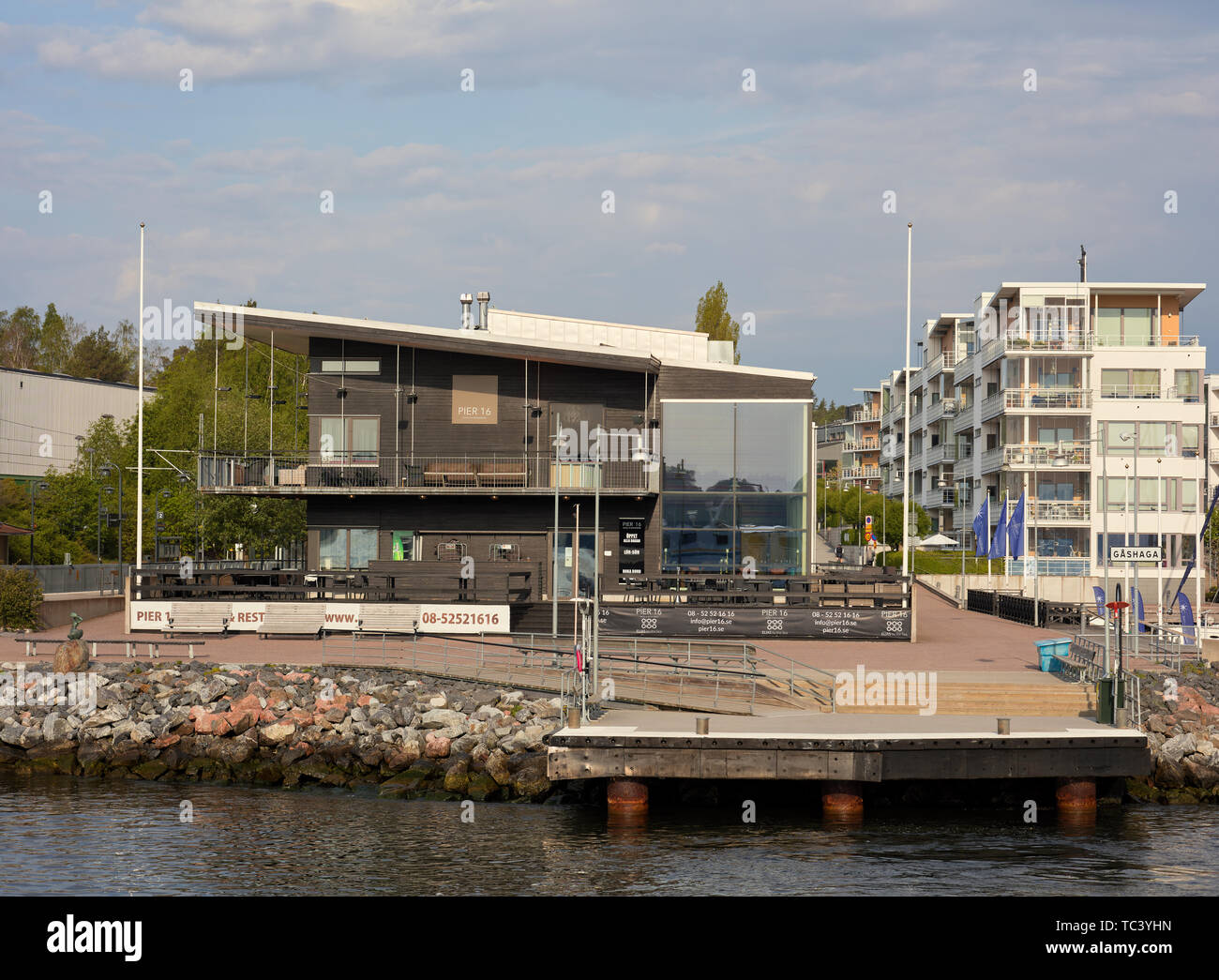 Villa, Lidingö, Suède dans une belle lumière du matin Banque D'Images