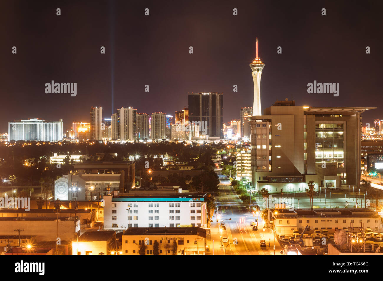 Vue de nuit de Las Vegas Banque D'Images