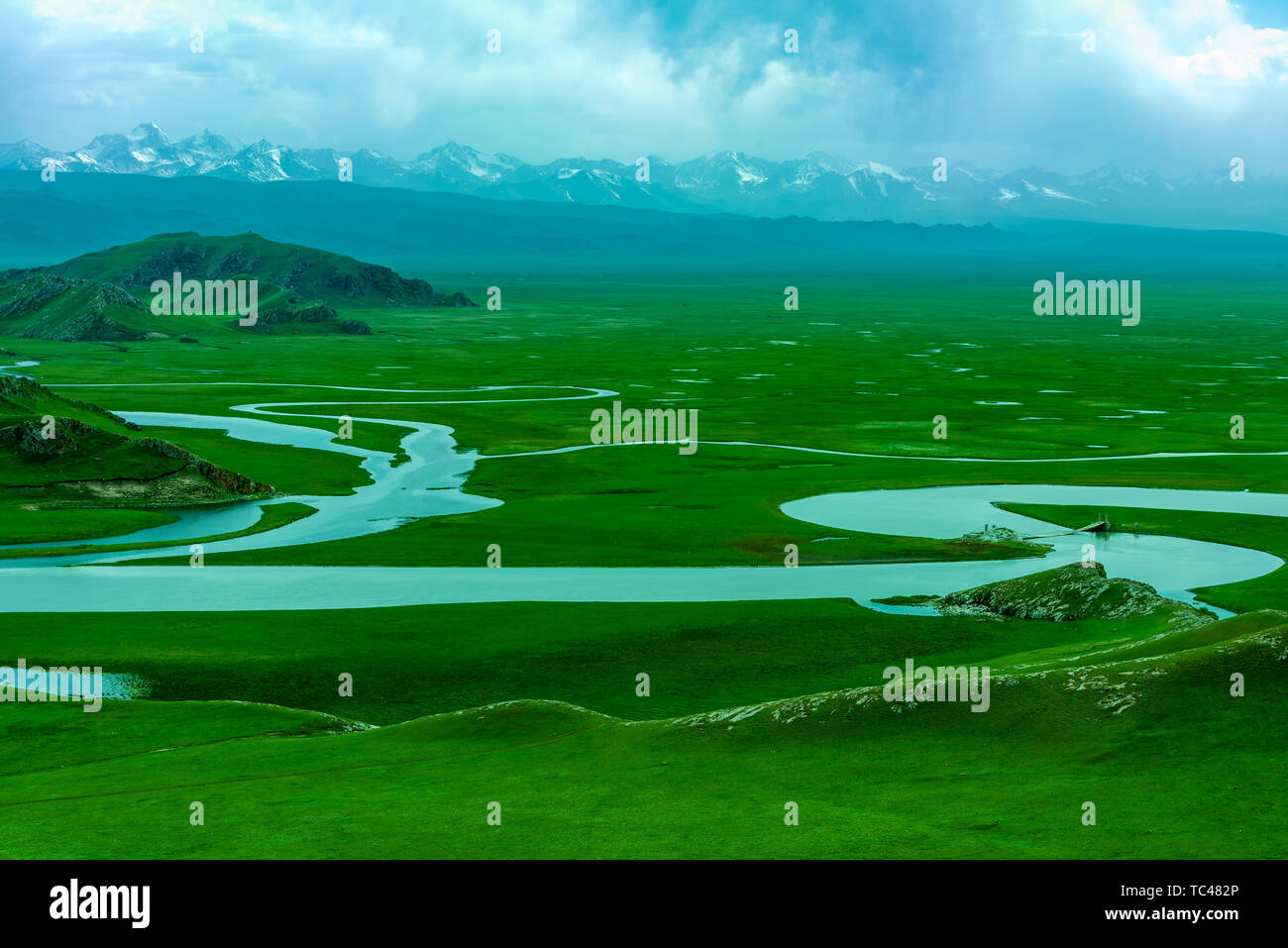 Bayinbrook Prairie, Yili, Xinjiang Banque D'Images