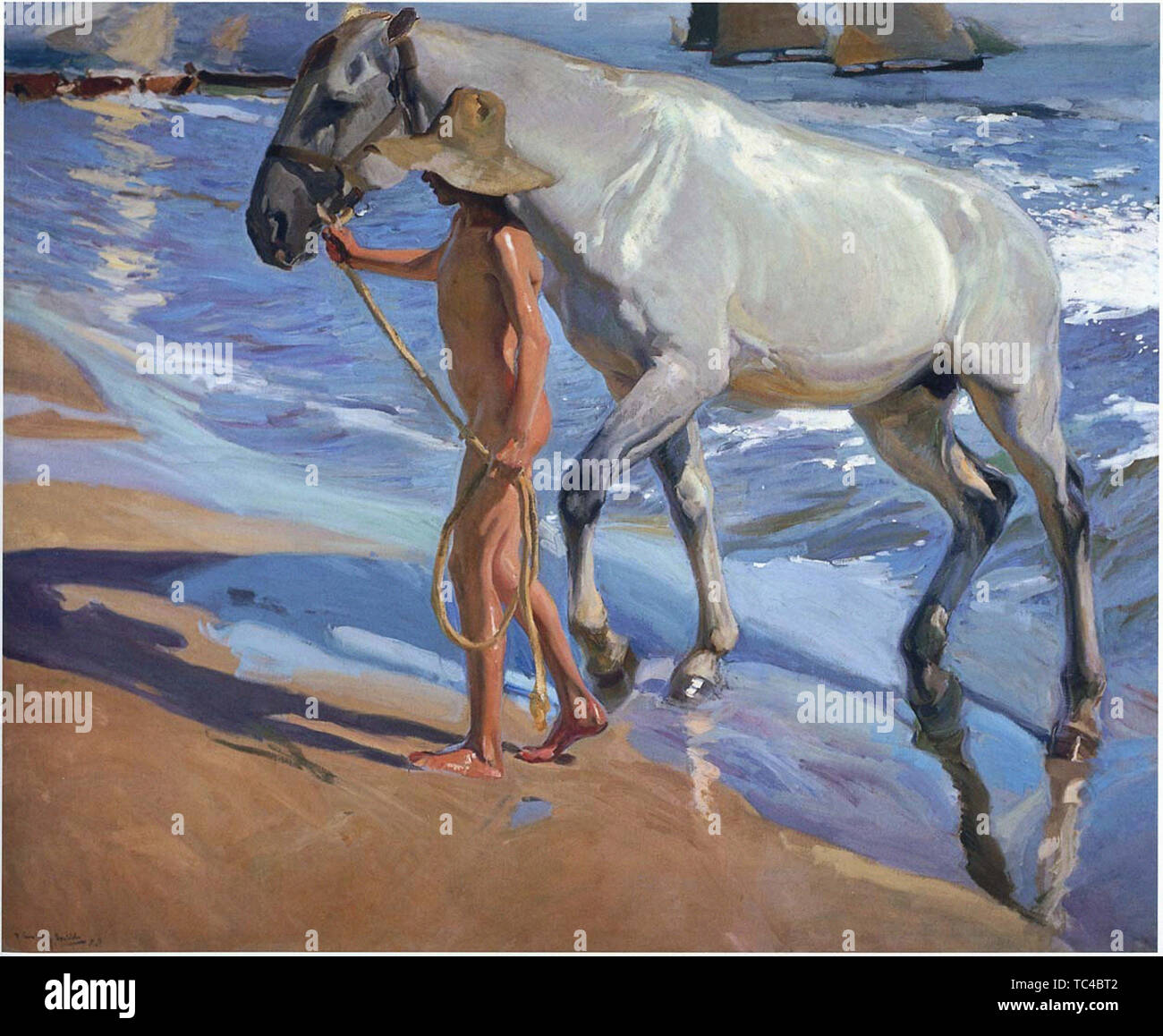 Joaquín Sorolla Y Bastida - Lave-horse 1909 Banque D'Images