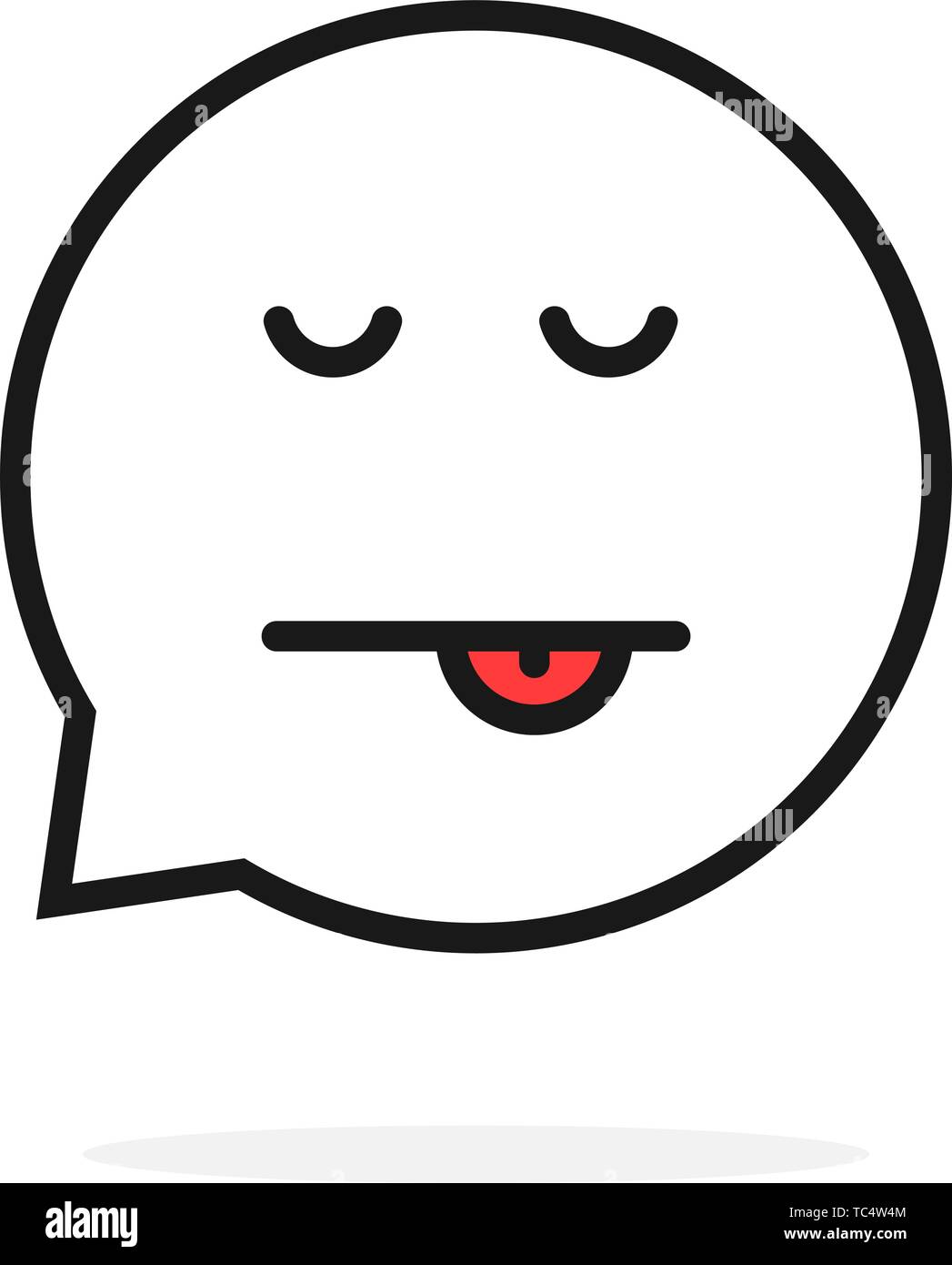 Fine ligne logo bulle emoji dormant Illustration de Vecteur