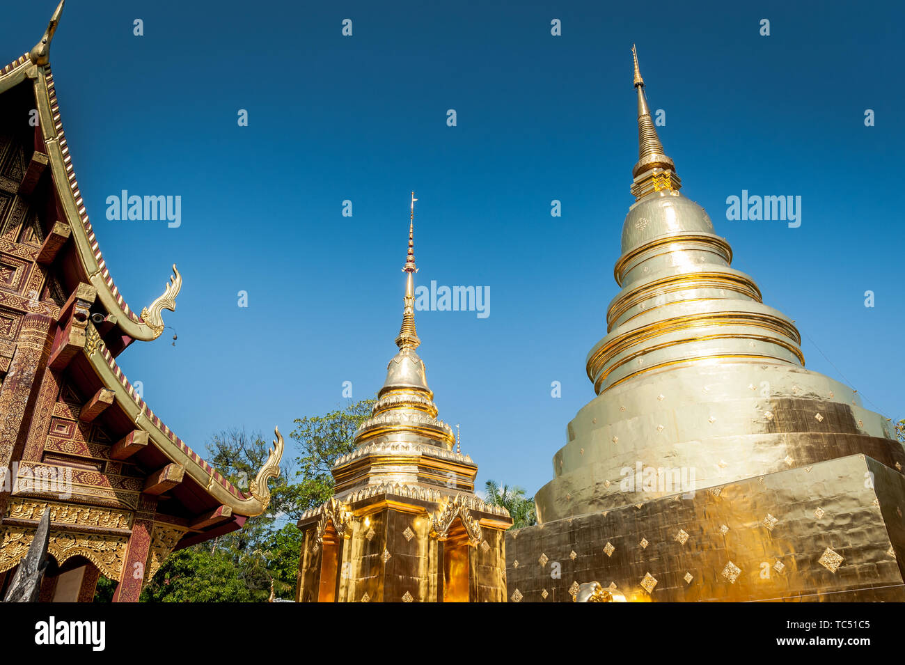 Wat Phra Singh Woramahavikarn Temple Bouddhiste Chiang Mai Thaïlande Banque D'Images