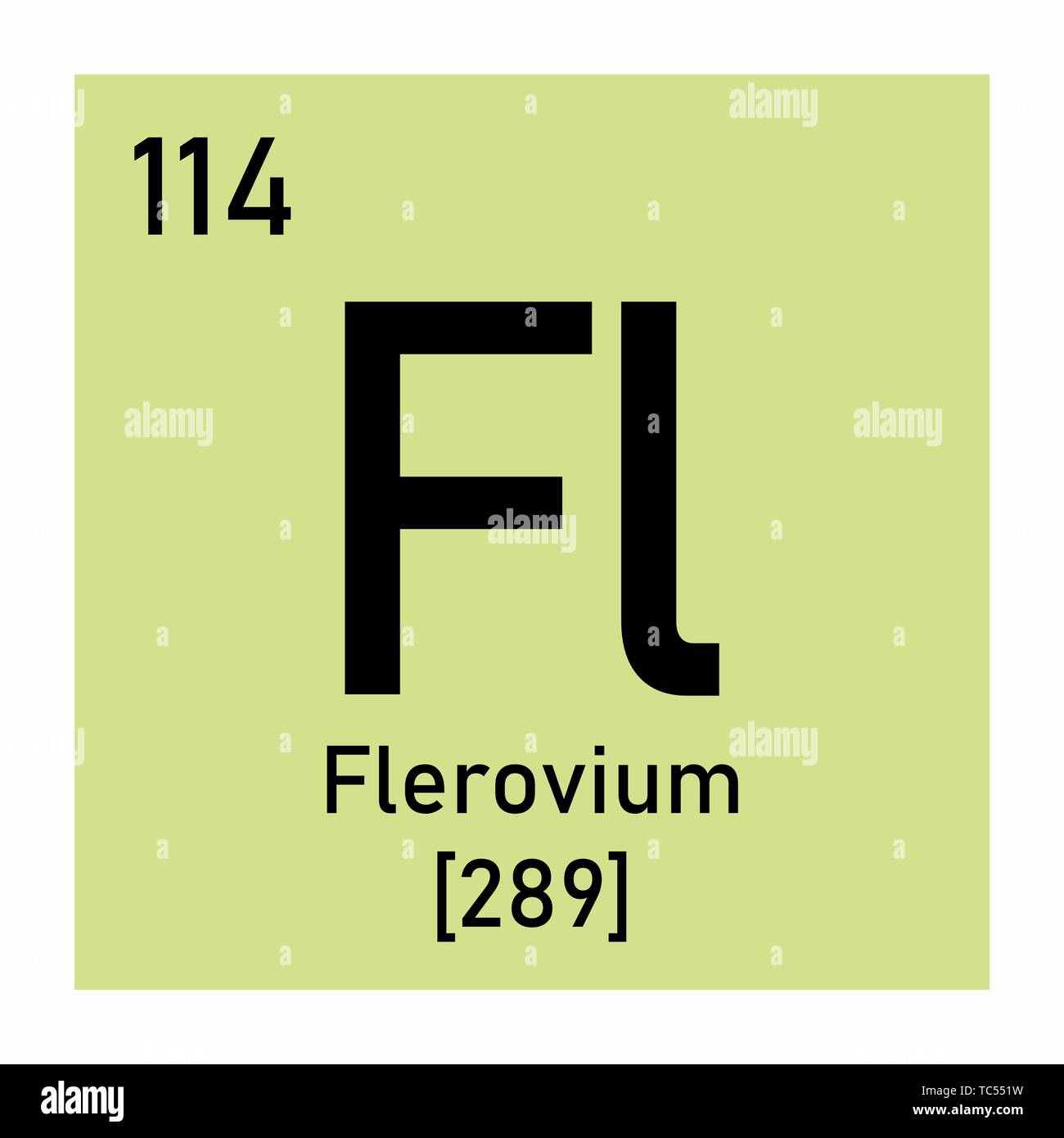 Illustration du tableau périodique de symbole chimique Flerovium Illustration de Vecteur