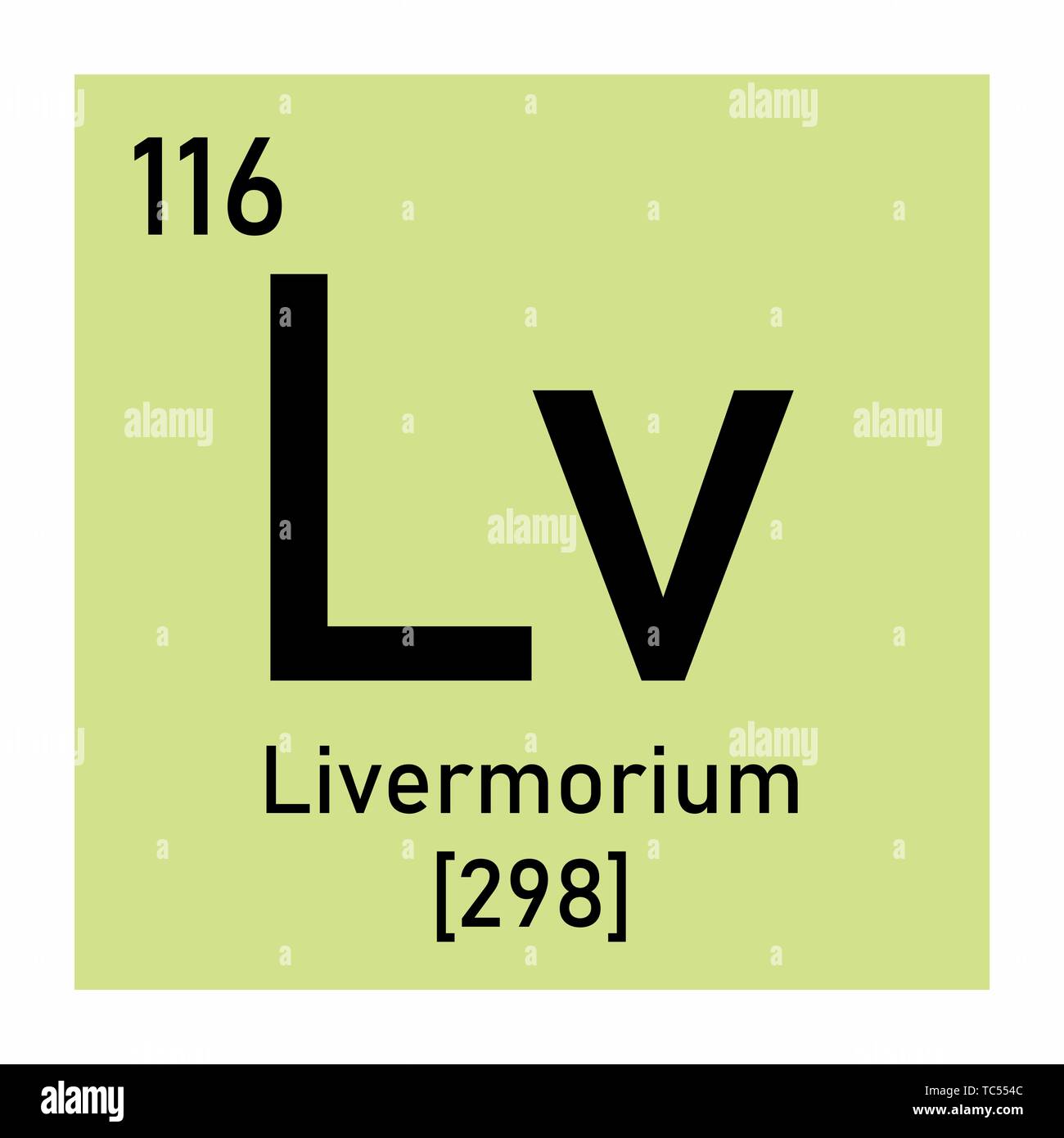 Illustration de la table périodique Livermorium symbole chimique Illustration de Vecteur