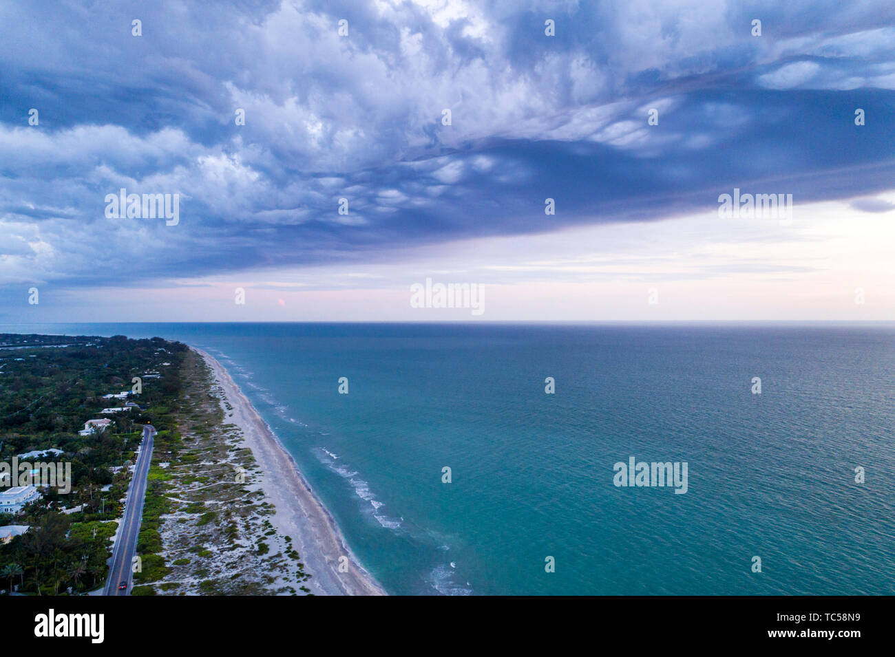 Captiva Island Florida, Golfe du Mexique nuages eau ciel, aérienne vue aérienne de l'oiseau de l'oeil, les visiteurs voyage voyage visite touristique site touristique l Banque D'Images