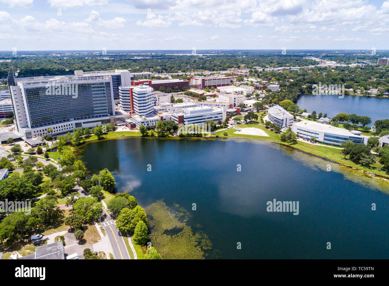 Orlando Florida,AdventHealth Orlando General Hospital,Lake Estelle,vue aérienne au-dessus,FL190514d41 Banque D'Images