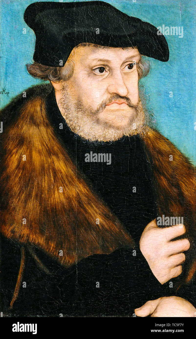 Lucas Cranach le Vieux, Frédéric le Sage, 1463-1525, portrait, vers 1525 Banque D'Images