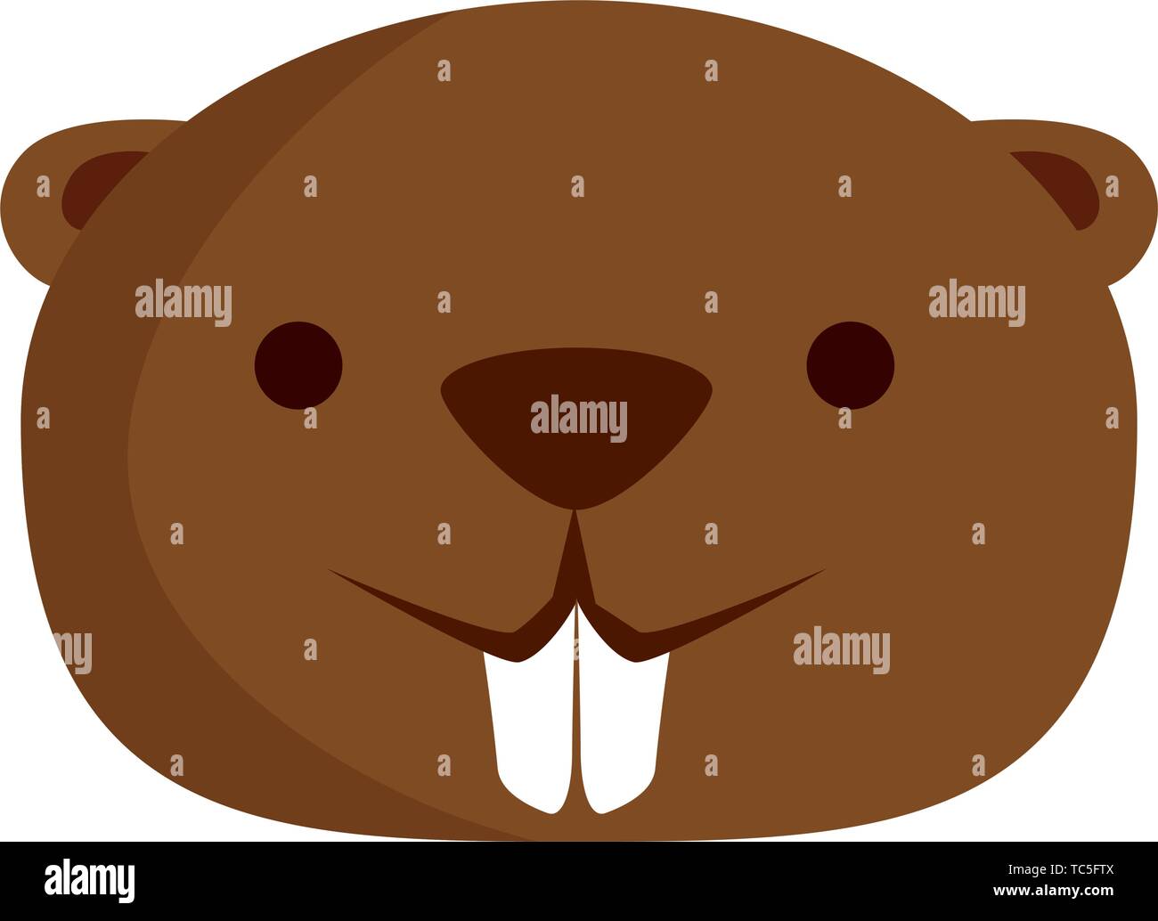 L'icône de l'animal mascotte de castor mignon Illustration de Vecteur