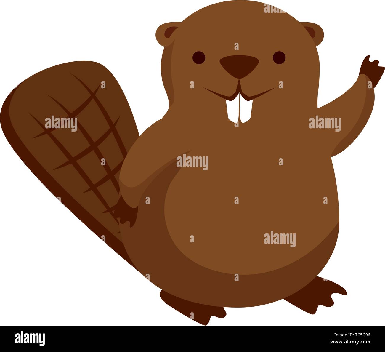 L'icône de l'animal mascotte de castor mignon Illustration de Vecteur