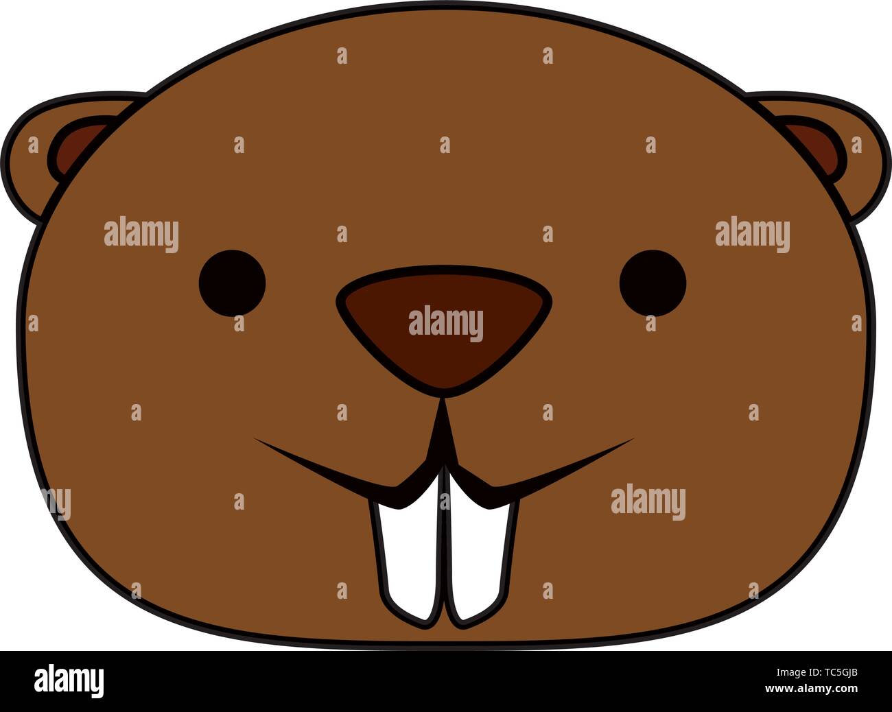 L'icône de l'animal mascotte de castor mignon Illustration de Vecteur