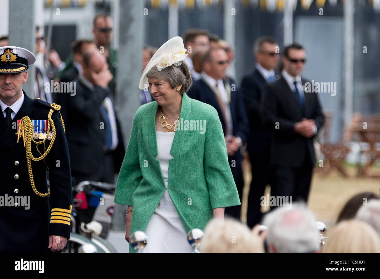 Les dirigeants du monde entier y compris la reine Elizabeth II et le Président Donald Trump du Royaume-Uni, des États-Unis et d'Europe Voir le D-Day 75 événement national à Portsmouth, Royaume-Uni. Banque D'Images