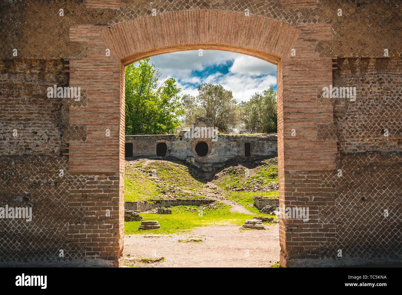 Ruines d'archéologie civilisation romaine catacombes à Rome Tivoli - Latium - Italie Banque D'Images
