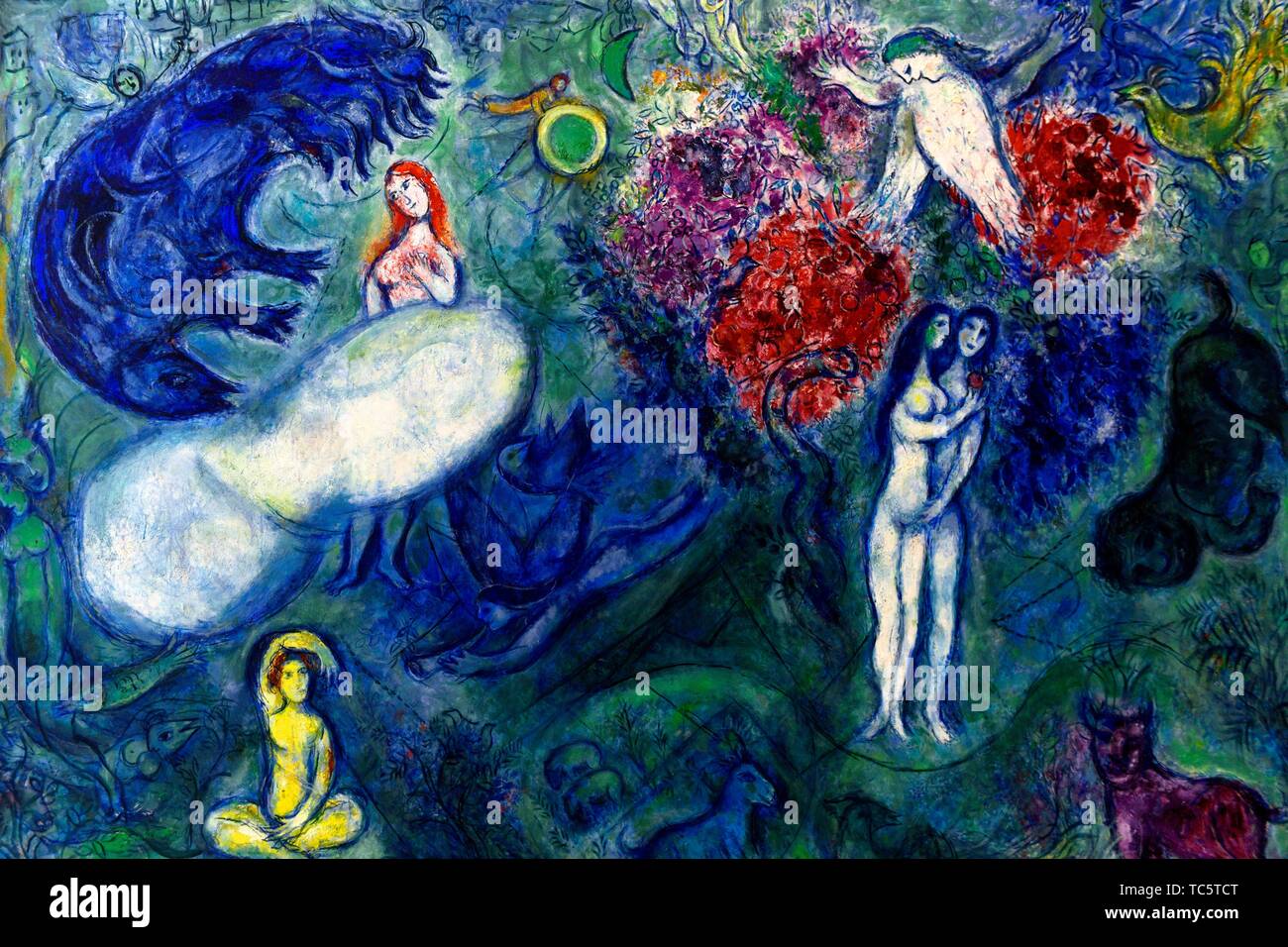 Paradise,1961,huile sur toile,une peinture de Marc Chagall au Musée