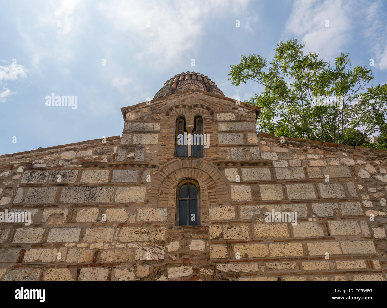 Église St Siméon dans l'ancien district d'Anafiotika à Athènes Banque D'Images