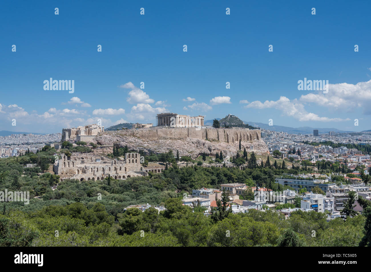 Panorama de la ville d'Athènes à partir de la colline Lycabettus Banque D'Images