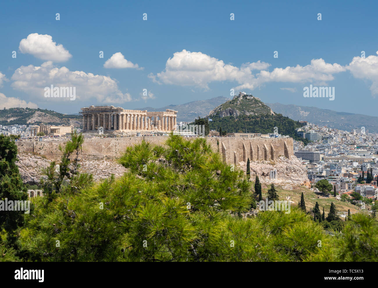 Panorama de la ville d'Athènes à partir de la colline Lycabettus Banque D'Images