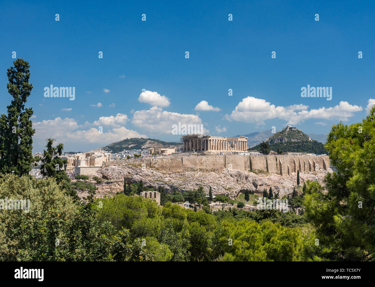 Panorama de la ville d'Athènes à partir de la colline Lycabettus Banque D'Images