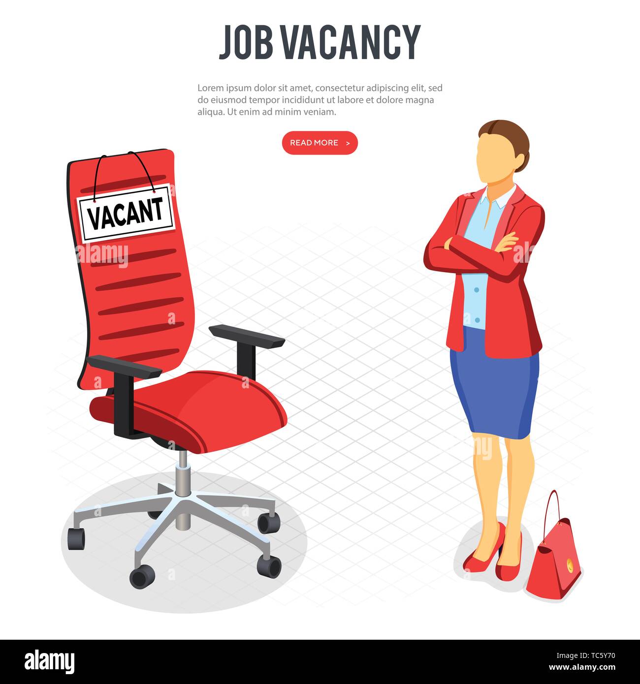 L'emploi et l'embauche Concept isométrique Illustration de Vecteur