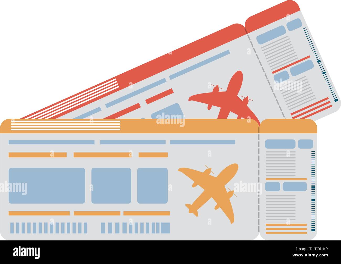 Les billets de voyage cartoon isolés Illustration de Vecteur