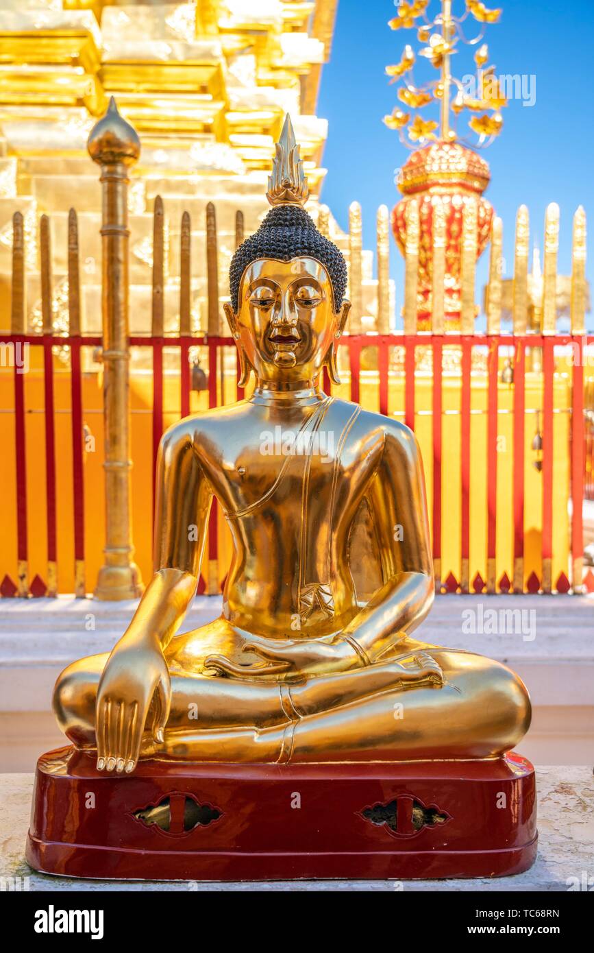 Wat Phra That Doi Suthep Temple, Chiang Mai, Thaïlande Banque D'Images